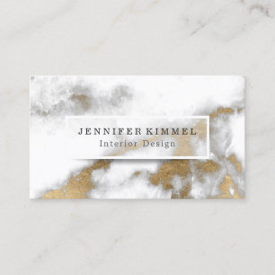 QR Code Social Media Design Gold-Marmor Visitenkarte