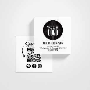 QR-Code Social Media Fügen Sie Ihr Logo hinzu Quadratische Visitenkarte