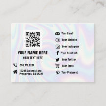QR Code Social Media Hologram Business Card