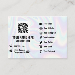 QR Code Social Media Hologram Business Card Visitenkarte