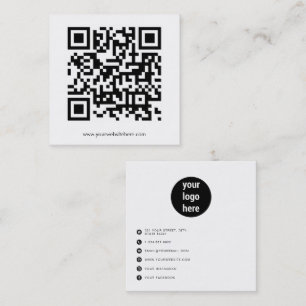 QR Code Social Media Logo Business Card Quadratische Visitenkarte