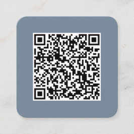 QR-Code-Social Media-Modern-Einfach-Dusty Blue Quadratische Visitenkarte