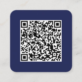 QR-Code-Social Media-Modern-Einfach-Navy Blau Quadratische Visitenkarte