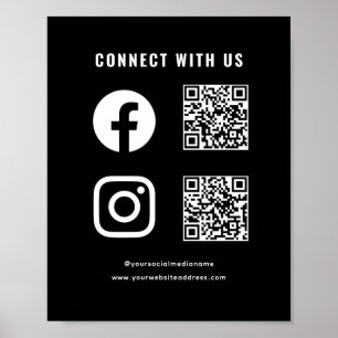 QR Code Social Media: Scan Connect mit uns Poster