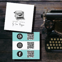 QR Code Social Media-Symbol für den Editor für Sch Quadratische Visitenkarte