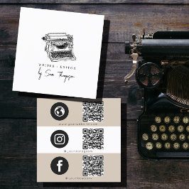 QR Code Social Media-Symbol für den Editor für Sch Quadratische Visitenkarte