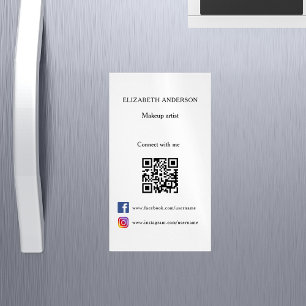 Qr Code Social Media weiß schwarz Magnetische Visitenkarte