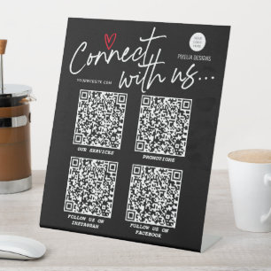 QR Code Social Media-Zeichen, Modernes Trendskript Sockelschild
