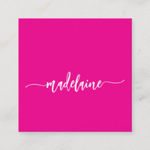 QR Code Socials Personal Pink Elegant Quadratische Visitenkarte