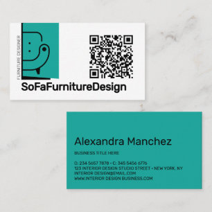 QR-Code Sofa Inneneinrichtung Architekt Möbel Visitenkarte