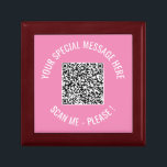 QR-Code Sonderbotschaft Modernes Überraschen Erinnerungskiste<br><div class="desc">Wählen Sie Farben und Schriftart - Ihre spezielle QR-Code-Info und Personalisiertes Geschenk für den benutzerdefinierten Text - Hinzufügen Ihres QR-Codes - Bild oder Logo - Foto / Text - Name oder andere Informationen / Nachricht - Neu vergrössern und verschieben oder entfernen / Elemente hinzufügen - Bild / Text mit Anpassungstool....</div>