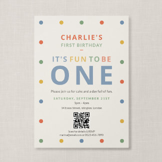 QR-Code Spaß, um Eins zu sein, weiche farbenfrohe Einladung