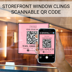 QR-Code speichern Scannen, Bestellen und Bezahle Fensteraufkleber
