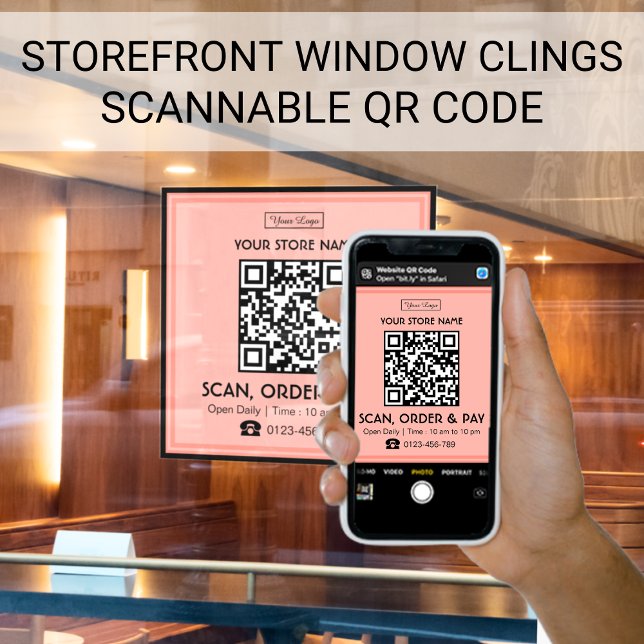 QR-Code speichern | Scannen, Bestellen und Bezahle Fensteraufkleber (Von Creator hochgeladen)