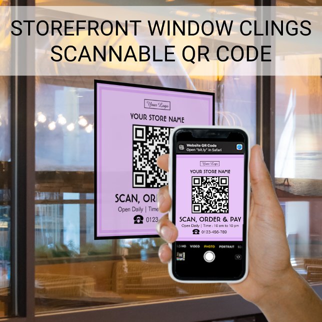 QR-Code speichern | Scannen, Bestellen und Bezahle Fensteraufkleber (Von Creator hochgeladen)