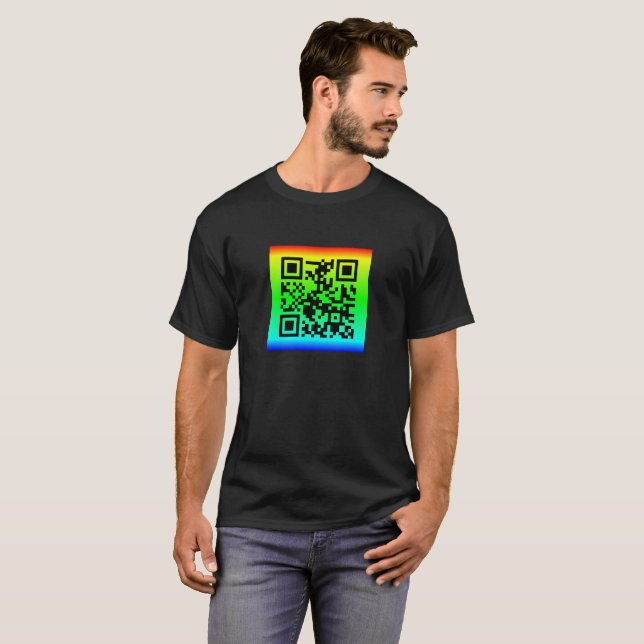 QR-Code®-Sprichwort: ALLES WIRD GEÖFFNET T-Shirt (Vorne ganz)