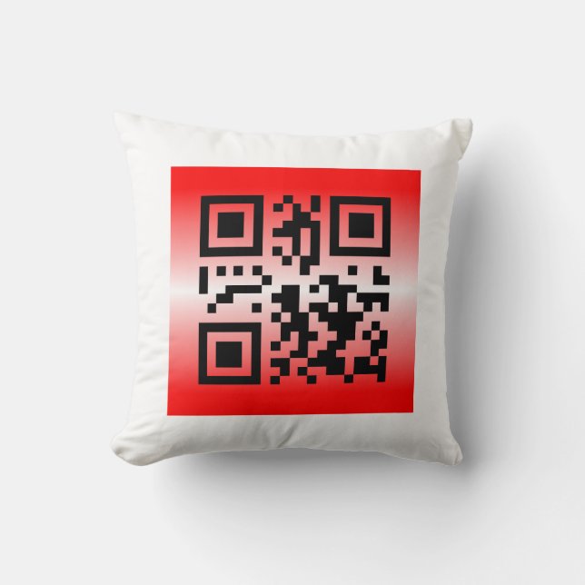 QR Code® Sprichwort: DENKEN AN SIE Kissen (Vorderseite)