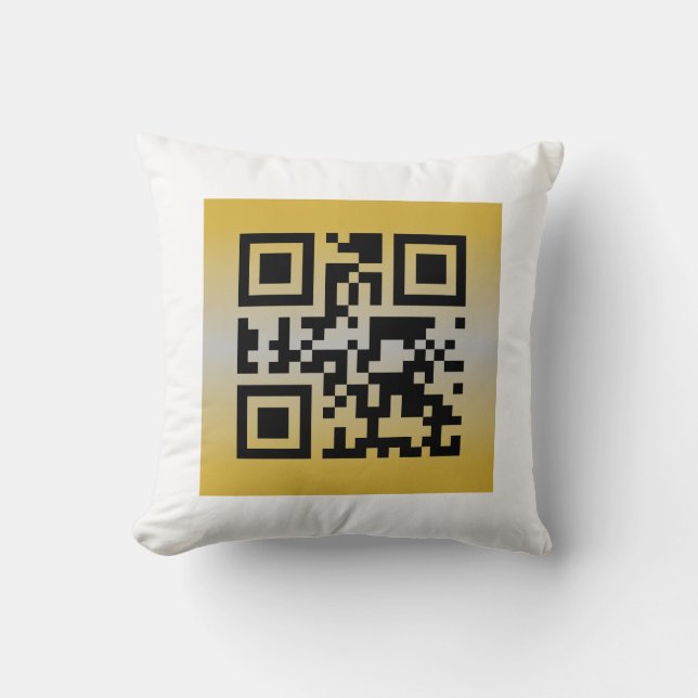 QR Code® Sprichwort: GLÜCKLICHES JAHRESJAHR Kissen (Vorderseite)