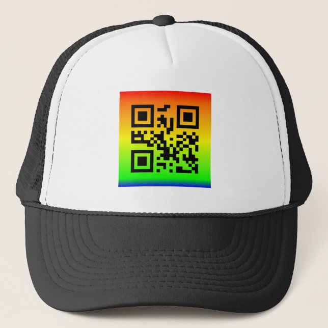 QR Code® Sprichwort: GLÜCKLICHKEIT Truckerkappe (Vorderseite)