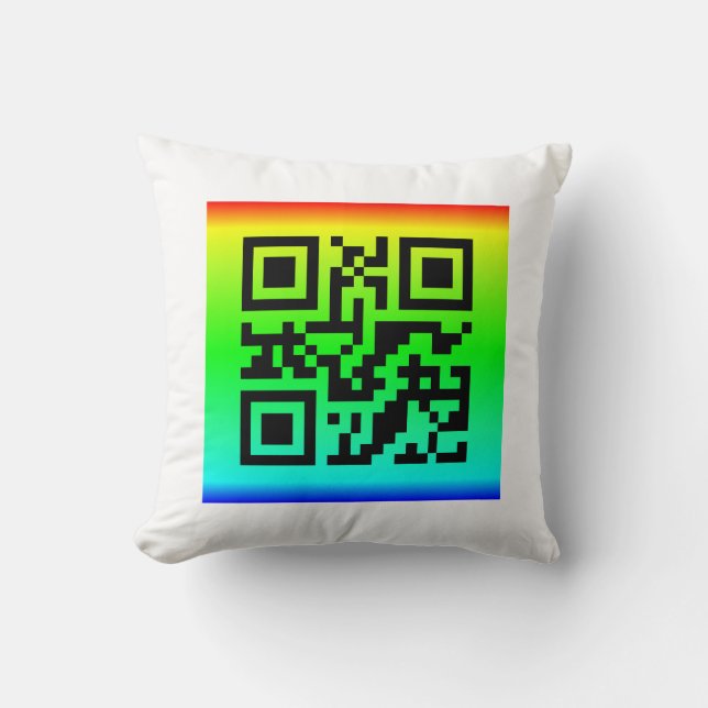 QR Code® Sprichwort: SMILE Kissen (Vorderseite)