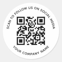QR-Code-Sticker für soziale Medien scannen, um uns