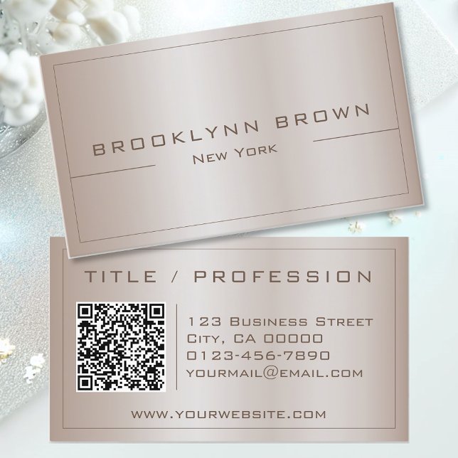 QR-Code Stilvoll Silver Gray Color Gradient Classy Visitenkarte (Von Creator hochgeladen)