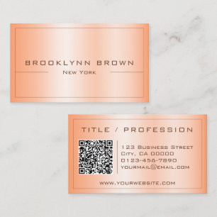 QR-Code Stilvolle Orange Peach Color Gradient Klas Visitenkarte