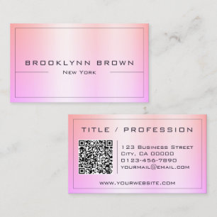 QR-Code Stilvolle Rainbow Pink Color Gradient Clas Visitenkarte