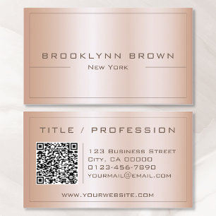 QR-Code Stilvolle Rose Goldener Farbenschimmer Visitenkarte