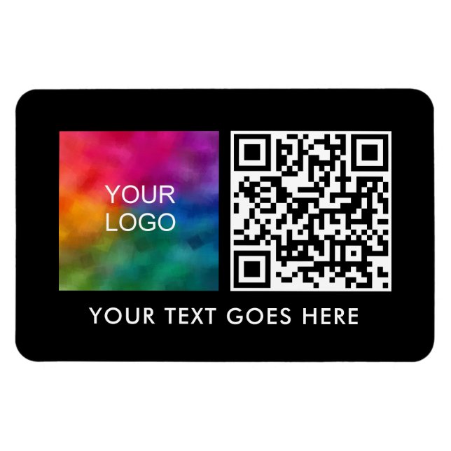 QR-Code-Strichcode-Vorlage für Firmenlogo Magnet (Horizontal)