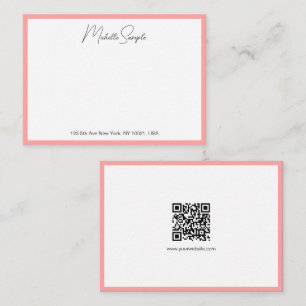 QR-Code Stylish Moderne Handschrift Schrift Name Mitteilungskarte