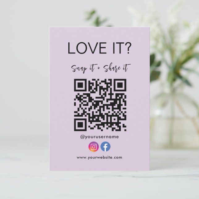 Qr-Code-Symbol für Facebook-Instagramme speichern  Einladung (Stehend Vorderseite)