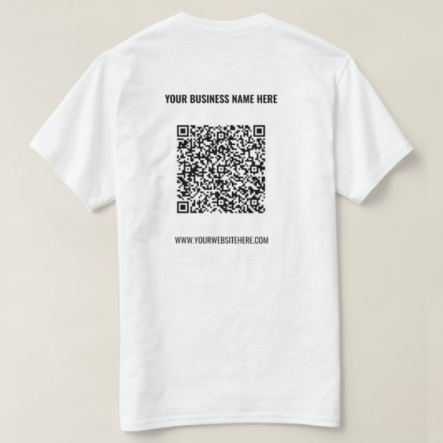 QR Code T - Shirt Benutzerdefinierter Text - Unter (Design Rückseite)