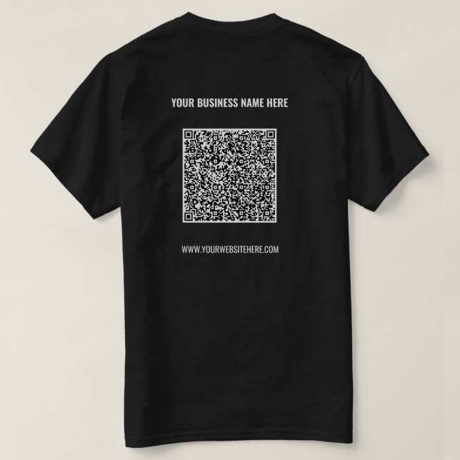 QR Code T - Shirt Benutzerdefinierter Text - Werbe (Design Rückseite)