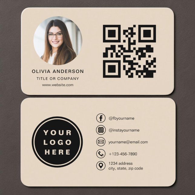 QR-Code-Taupe-Foto  Visitenkarte (Von Creator hochgeladen)