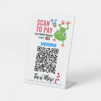 QR-Code-Tee-Toad-Business-Logo hinzufügen Sockelschild