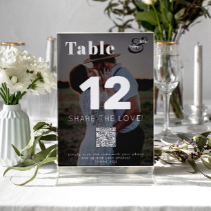 QR CODE teile die liebe moderne foto hochzeit Tischnummer