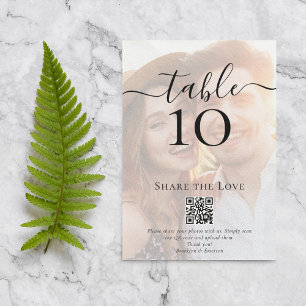 QR-Code Teilen Sie die Liebe Foto Hochzeit Tischnu Tischnummer