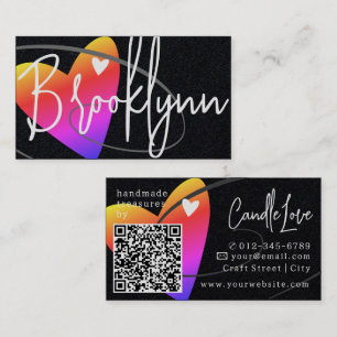 QR-Code Template Rainbow Made Liebe Heart Crafters Visitenkarte