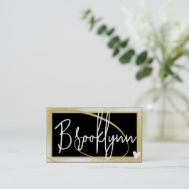 QR Code Template Stilvolles Gold Frame Herz Visitenkarte