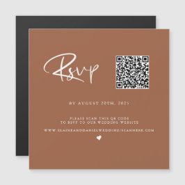 QR Code Terra Cotta Foto RSVP Card Magnetkarte