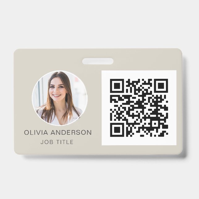 QR Code Terracotta Foto Business Card Ausweis (Vorderseite)