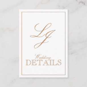 QR Code Terracotta Script Monogram Wedding Details Begleitkarte