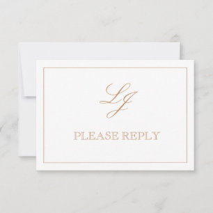 QR Code Terracotta Script Monogram Wedding RSVP