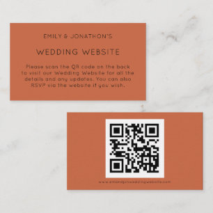 QR Code Terracotta Wedding Website Begleitkarte