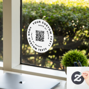QR-Code & Text auf Circle Simple Business Company Fensteraufkleber