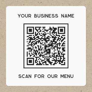 QR Code Text Business Scan für Menü Etiketten