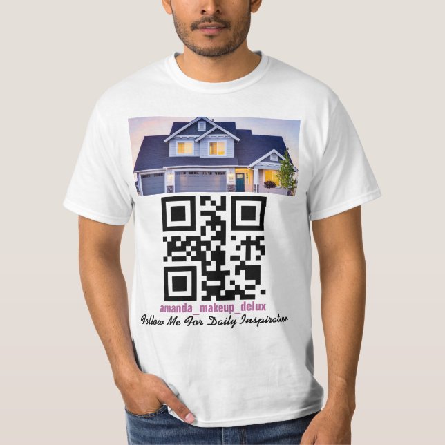 QR-Code, Text-Foto oder Logo-T - Shirt (Vorderseite)
