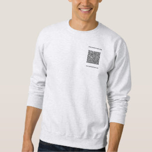 QR Code Text Info Sweatshirt Company Promotion