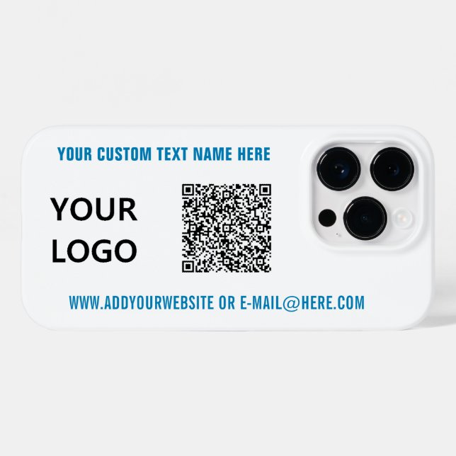 QR Code Text und Logo iPhone Case - Farbauswahl (Rückseite (Horizontal))